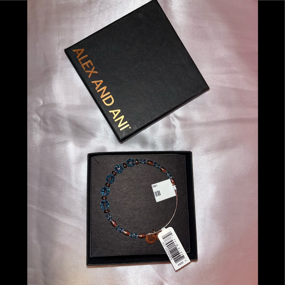 Alex and Ani Bracelet with Blue Swarovski Crystals